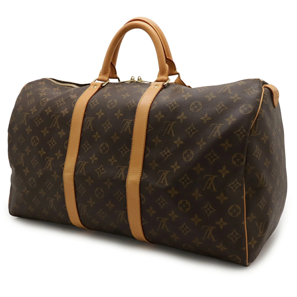 Louis Vuitton Bag Travel Monogram Keepall Boston Handbag Brown